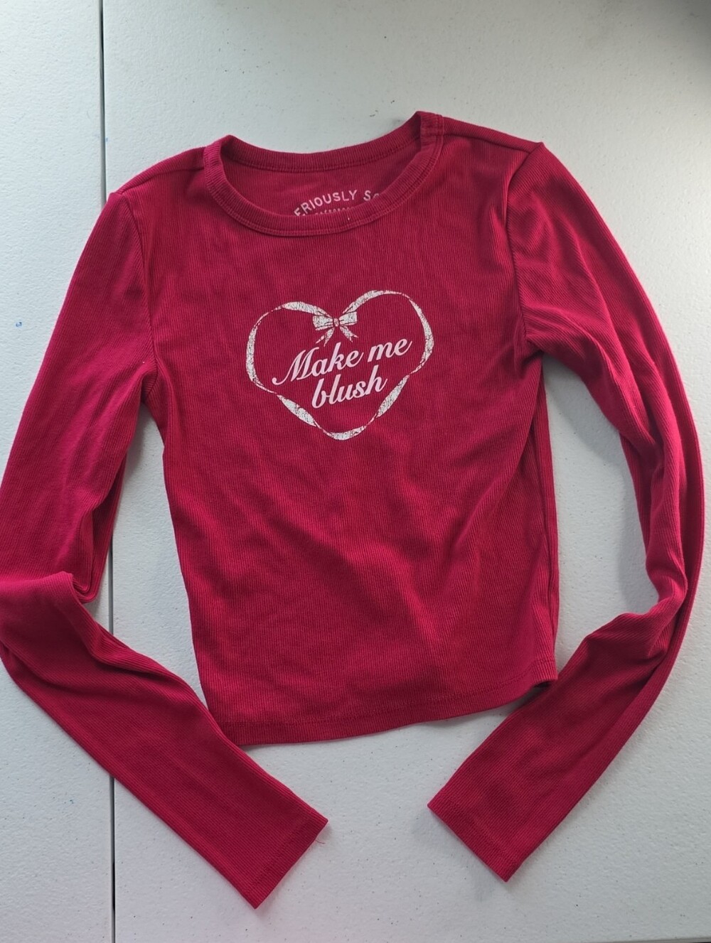 Aeropostale Raspberry Pink 'Make Me Blush' Long Sleeve Top